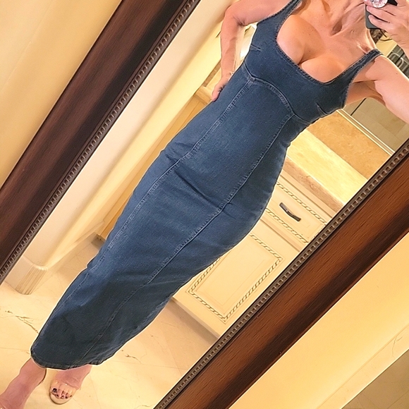 Cotton:On Dark Denim Tank-Style Maxi Dress, Sz 0 - Picture 1 of 16